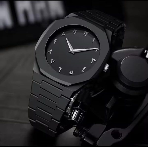 Arabic Dial Black Aura Watch For Men
