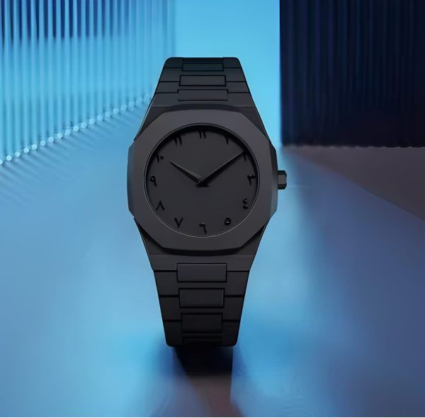 Arabic Dial Black Aura Watch For Men