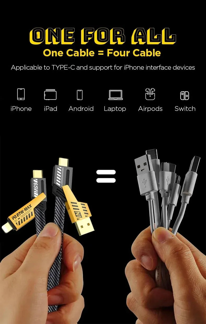 4 in 1 60W Fast Charging Data Cable