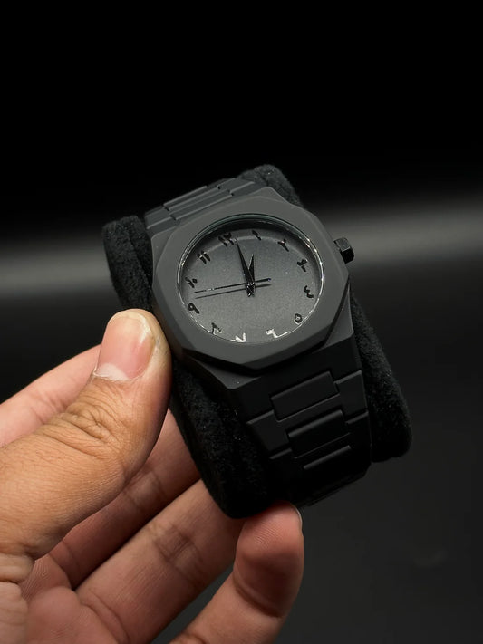 Arabic Dial Black Aura Watch For Men