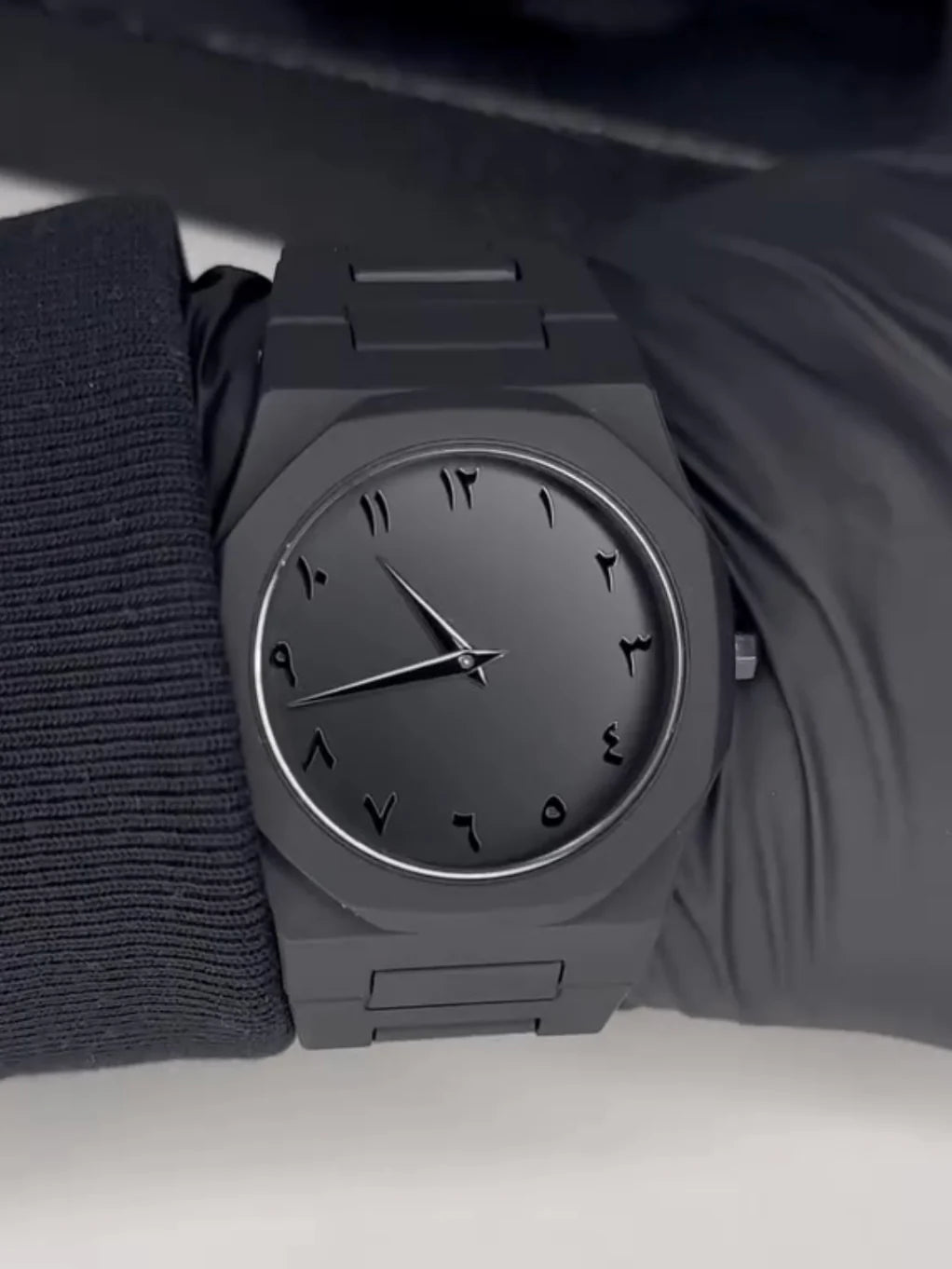 Arabic Dial Black Aura Watch For Men