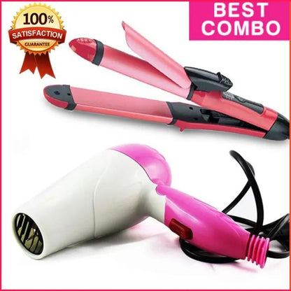 Combo Of 2 In 1 Hair Straightener & Curler